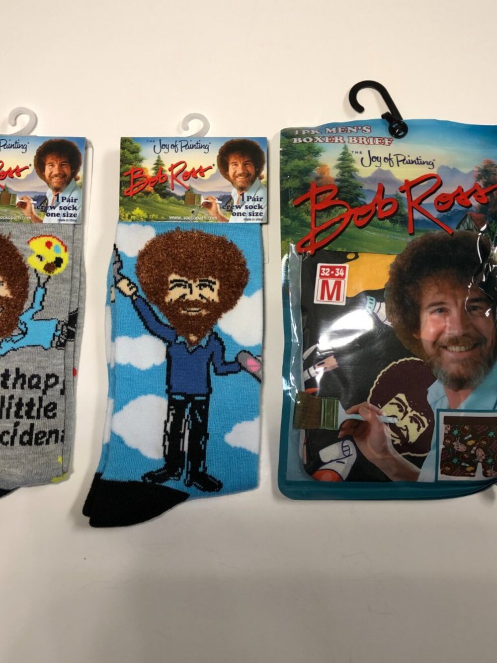 NWT Bob Ross Socks (2) & Briefs Medium 32 34 Gift Artist New